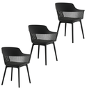 Ver imagem 2 de Kit 3 Cadeiras Marcela Montreal em Polipropileno com Assento Estofado - Design Moderno com Conforto