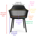 Ver imagem 4 de Kit 3 Cadeiras Marcela Montreal em Polipropileno com Assento Estofado - Design Moderno com Conforto