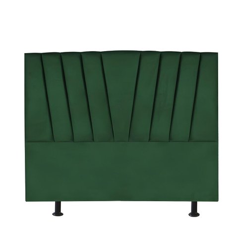 Cabeceira Estofada Cama Casal Queen Size 160 Cm Ariel Suede:verde