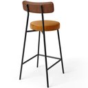 Ver imagem 6 de Kit 06 Banquetas Baixa Cozinha Sala Jantar Bancada Milão L02 Couríssimo Marrom Whisky - lyam decor L