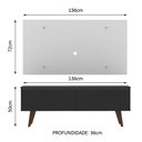 Ver imagem 3 de Rack Madesa Le Mans e Painel para TV até 55 Polegadas 2 Portas Preto/Branco Cor:Preto/Branco