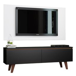 Rack Madesa Le Mans e Painel para TV até 55 Polegadas 2 Portas Preto/Branco Cor:Preto/Branco - 2