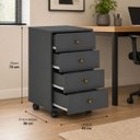 Ver imagem 2 de Gaveteiro Auxiliar Office Escritório Home Office 4 Gavetas com Rodízios -Amendola-Grafito- Edecasamó