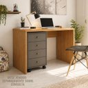 Ver imagem 3 de Gaveteiro Auxiliar Office Escritório Home Office 4 Gavetas com Rodízios -Amendola-Grafito- Edecasamó