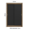 Ver imagem 4 de Guarda-roupa Solteiro 2 Portas de Correr Rustic/preto Milano Madesa