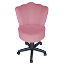 Ver imagem 2 de Cadeira Mocho Pétala Giratória para Estética Consultório Veludo Rosa Bz Home Decor