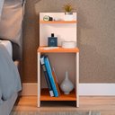 Ver imagem 2 de Mesa de Cabeceira para Quarto Nicho Prateleira Decorativa Porta Livros e Objetos Fantasy - Off White