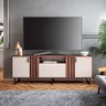 Rack Bancada para TV até 70 Polegadas 3 Portas 180cm Juruá Nogueira Real/Off White - Colibri - 2