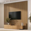 Ver imagem 2 de Rack com Painel Ripado Extensível para TV até 86 Polegadas 244cmx250cm Liso Aruá CabeCasa MadeiraOriginals Marrom Jatobá