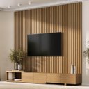 Ver imagem 1 de Rack com Painel Ripado Extensível para TV até 86 Polegadas 244cmx250cm Liso Aruá CabeCasa MadeiraOriginals Marrom Jatobá