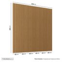 Ver imagem 4 de Rack com Painel Ripado Extensível para TV até 86 Polegadas 244cmx250cm Liso Aruá CabeCasa MadeiraOriginals Marrom Jatobá