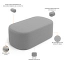 Ver imagem 4 de Puff Decorativo Orgânico para Living Quarto 100cm Doha W01 Bouclê Cinza - Lyam Decor