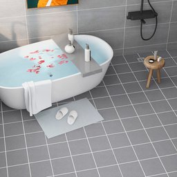 Adesivo Vinilico Lavavel para Piso Texturizado Quadrado Cinza - 6