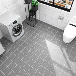 Adesivo Vinilico Lavavel para Piso Texturizado Quadrado Cinza - 5