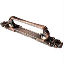 Ver imagem 3 de Puxador Duplo Mozart 280mm Cobre Antigo Porta Pivotante Correr Passagem Madeira Vidro Rústico