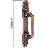 Puxador Duplo Mozart 280mm Cobre Antigo Porta Pivotante Correr Passagem Madeira Vidro  Rústico - 6