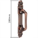 Ver imagem 6 de Puxador Duplo Mozart 280mm Cobre Antigo Porta Pivotante Correr Passagem Madeira Vidro Rústico