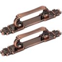 Ver imagem 2 de Puxador Duplo Mozart 280mm Cobre Antigo Porta Pivotante Correr Passagem Madeira Vidro Rústico