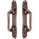 Ver imagem 1 de Puxador Duplo Mozart 280mm Cobre Antigo Porta Pivotante Correr Passagem Madeira Vidro Rústico