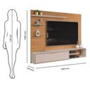 Ver imagem 2 de Painel Para Tv Até 60" Dj Móveis Cor Carvalho Nobre/griz