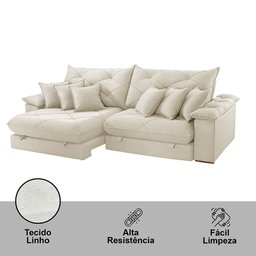 Sofá Ágata Linho Dois Módulos de 120cm B25 Meu Sofá Online - 6