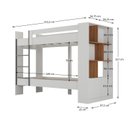 Ver imagem 3 de Beliche Juvenil Jonava 2 Portas com Estante Yescasa Branco/Nogal