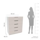 Ver imagem 3 de Cômoda Madri com 5 Gavetas 90x104cm Creme/Branco 250699