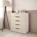 Ver imagem 1 de Cômoda Madri com 5 Gavetas 90x104cm Creme/Branco 250699