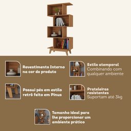 Estante para Livros Caracas 4 Nichos - 4
