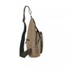 Bolsa Masculina Pochete Transversal Ombro Lona - Marrom - 6
