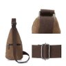Bolsa Masculina Pochete Transversal Ombro Lona - Marrom - 2
