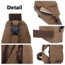Bolsa Masculina Pochete Transversal Ombro Lona - Marrom - 3