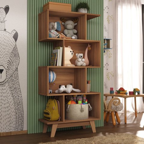 Nicho Infantil Organizador 4 Nichos Noah Espresso Moveis Marrom