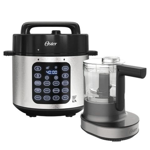 Kit Panela de Pressão Elétrica e Processador de Alimentos Oster 220v