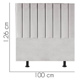 Cabeceira Cama Box Solteiro Queem Estofada Carla 100cm Suede:cinza Claro - 3