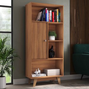 Estante para Livros 1 Porta 3 Prateleiras Pequim