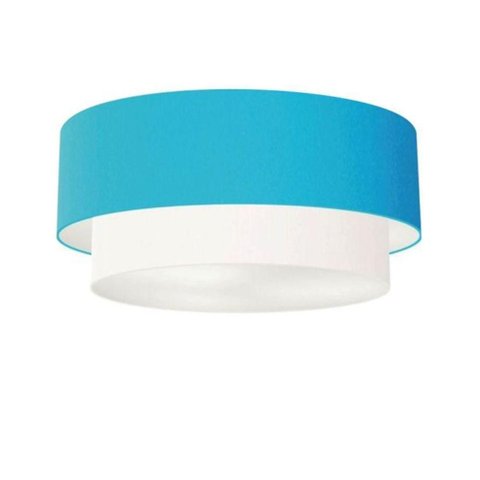Plafon para Banheiro Cilíndrico Sb-3024 Cúpula Cor Azul Turquesa Branco