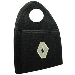 Lixeira Lixinho Automotiva Carro Carpete Logo Bordado para Câmbio Preto - 2