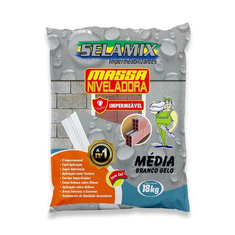 Massa Niveladora Média Branco Gelo 18kg