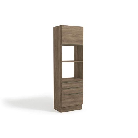 Paneleiro de Cozinha Maxxi G750 Torre Quente C/ 1 Porta e 3 Gavetas 70cm Nogal - Kappesberg