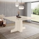 Ver imagem 1 de Mesa de Jantar para 8 Lugares 150cm Tampo Mdf e Vidro Canto Arredondado Mavi