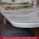 Ver imagem 4 de Mesa de Jantar 4 Lugares 120cm Tampo MDF e Vidro Canto Arredondado Lins Bege/Nature/Off White