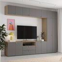 Ver imagem 1 de Estante para TV até 75 Polegadas 8 Módulos 14 Portas 2 Gavetas Frame CabeCasa MadeiraOriginals