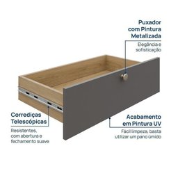 Estante para TV até 75 Polegadas  8 Módulos 14 Portas 2 Gavetas Frame Cabecasa MadeiraMadeira - 6