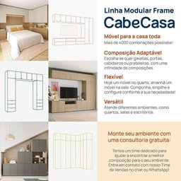 Estante para TV até 75 Polegadas  8 Módulos 14 Portas 2 Gavetas Frame Cabecasa MadeiraMadeira - 2