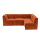 Ver imagem 2 de Sofá Modular Boucle Kit 4 Módulos em L 2 Cantos e 2 Meios Espuma Premium a Vácuo 2,31m - Terracota