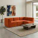 Ver imagem 3 de Sofá Modular Boucle Kit 4 Módulos em L 2 Cantos e 2 Meios Espuma Premium a Vácuo 2,31m - Terracota