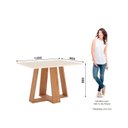 Ver imagem 3 de Mesa de Jantar para 4 Lugares 120cm Tampo MDF Canto Reto Lins Bege/Off White