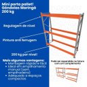 Ver imagem 2 de Mini Porta Pallet 200 Kg por Nivel Inicial com 5 Niveis Preto com sem Mdf