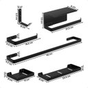 Ver mais imagens de Kit Acessórios Premium Inox Banheiro Lavabo Toalete 6 Peças Preto